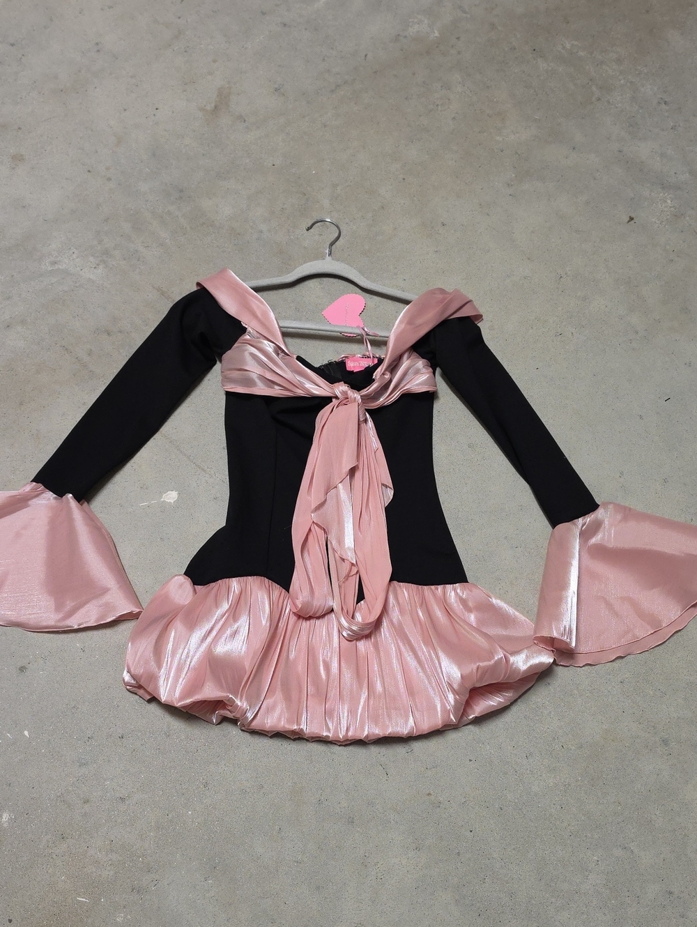Nwt Sugar Thrillz Black and Pink Sailor-Inspired Fit & Flare Dress